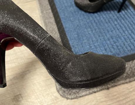 Čierne trblietavé lodičky, 37