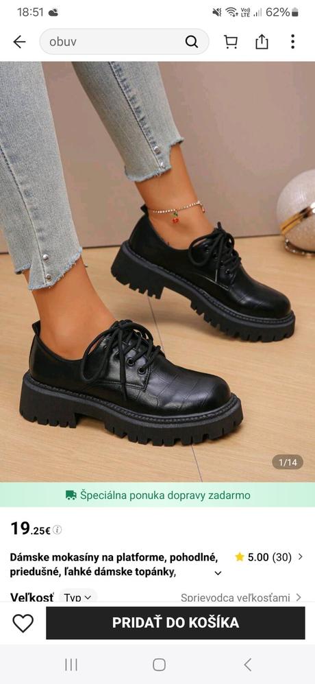 Mokasiny velkost 36, 36