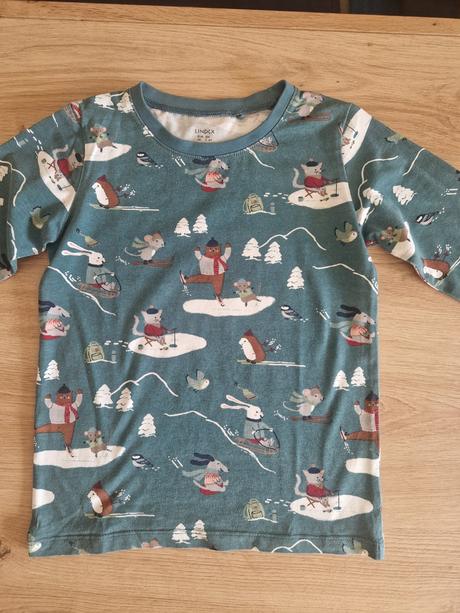 Lindex tričko so zimným motívom, lindex,104