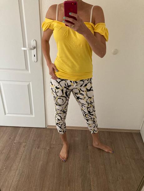 Vzorované 3/4 nohavice, s