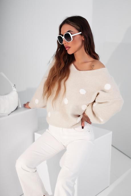 Dámsky pulover rosi krémový,