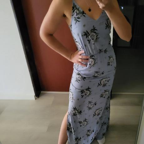 Xs/s dlhe modre saty, h&m,xs