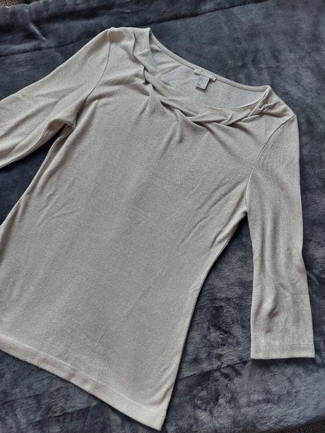 Tričko,top s-m  strieborná perlet, h&m,m