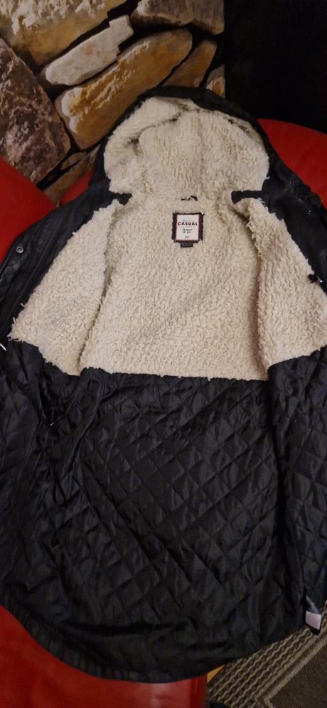 Bunda predĺžená s kožušinkou, 34