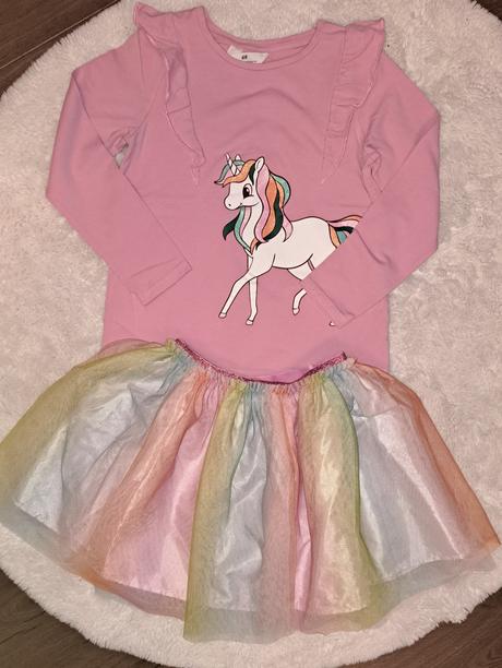 Set tričko + suknička, h&m,134