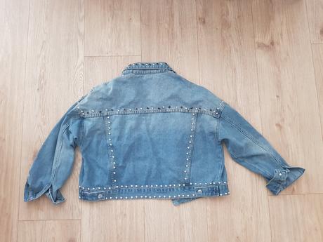 Stylova oversize vybijana jeansova bunda.nova, l / m