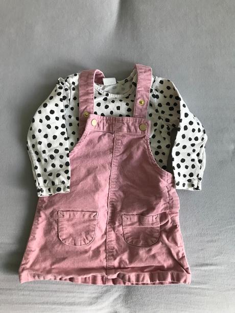 Komplet suknička na traky +tričko, h&m,74