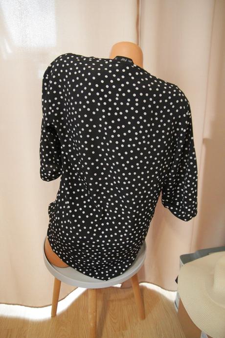 Čierna bodkovaná blúzka, l, l