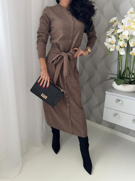 Zara - dlhé pletené šaty, zara,m