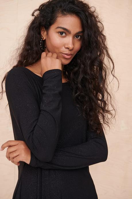 Asymetrické čierne šaty, 36 / 38 / l / m