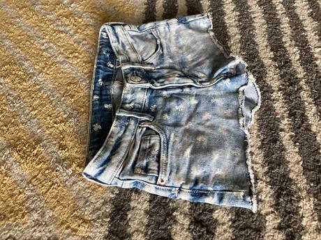 Rifľové šortky s mašličkami, h&m,128