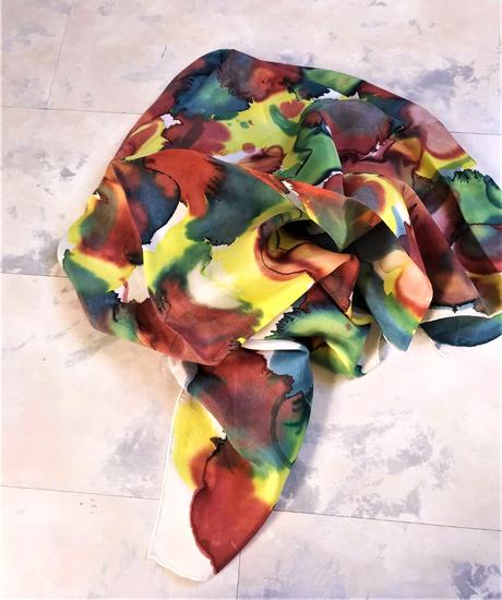 Šatka s abstraktným akvarelovým vzorom, xl
