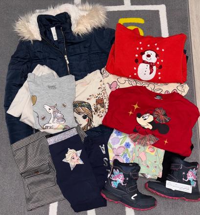 Balík oblečenia v.128/134 top stav 13ks, 122–134