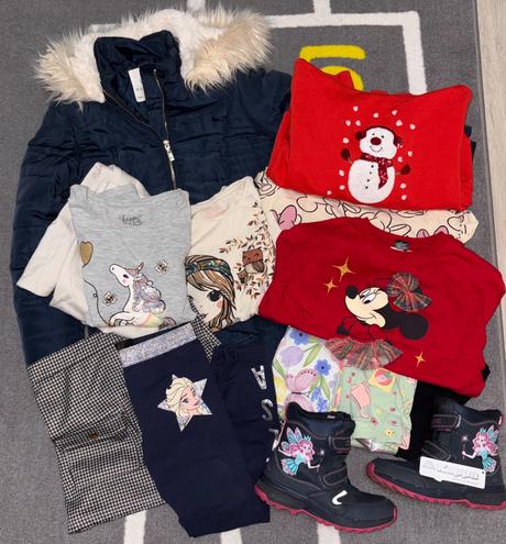 Balík oblečenia v.128/134 top stav 13ks, 122–134