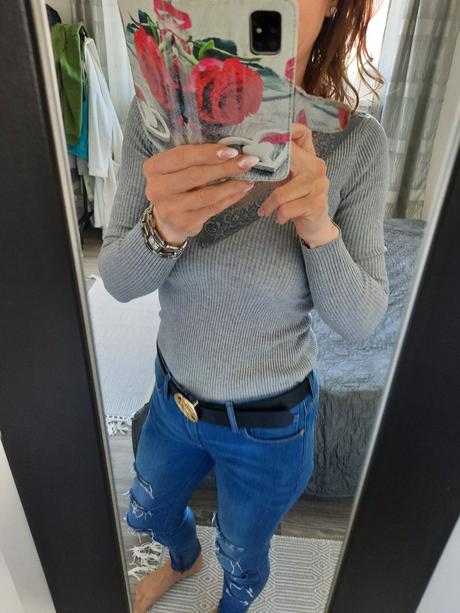 Pulover s čipkou, s