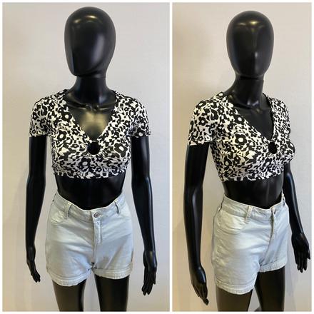 Dámsky kvetovaný crop top terranova (xs), terranova,xs