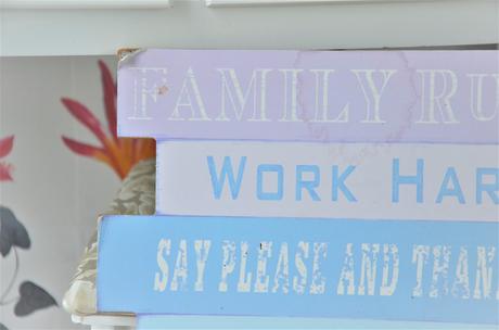 Drevená tabuľa/obraz pravidlá rodiny, 