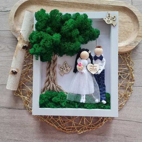 Makrame obraz mladomanželov, 