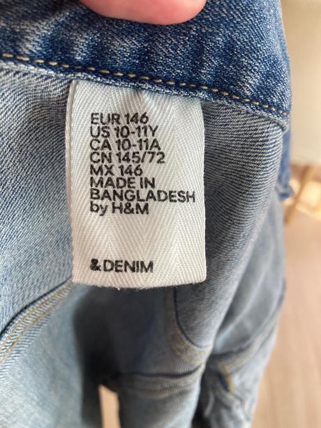 Rifľová bundička top stav, h&m,146