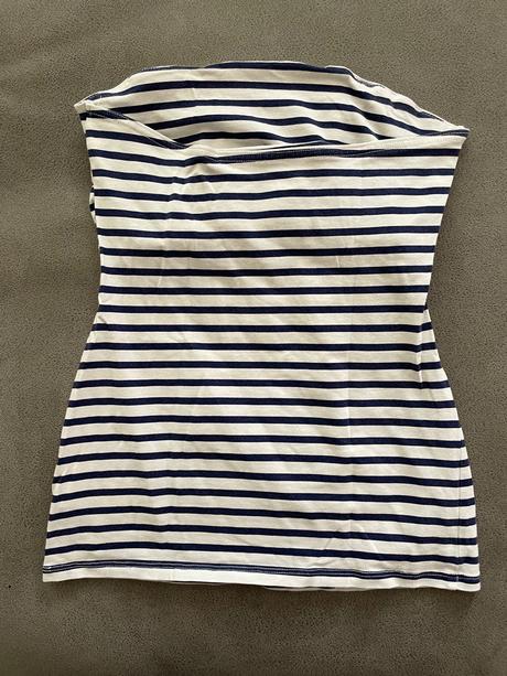 Bielomodre pasikave tricko bez rukavov, clockhouse,s