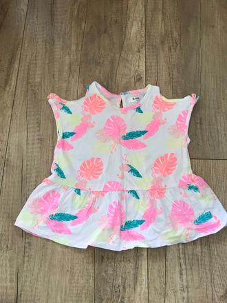 Tričko krátky rukáv pre dievča na leto, 74