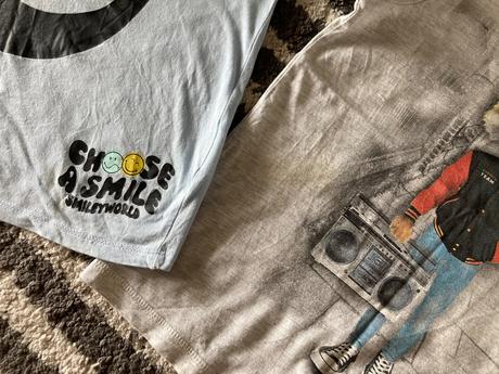 Tričká smajlík a líška, h&m,128