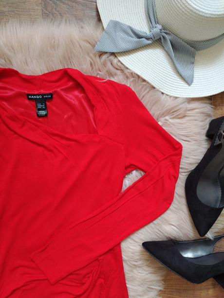 Červené šaty mango, mango,s