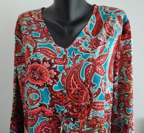 Boho maxi šaty s paisley vzorom, 48