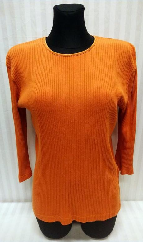 Dámsky oranžový zvislo vrúbkovaný top, l, l