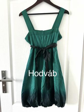 Hodvábne šaty zoul  zelené ombré, s