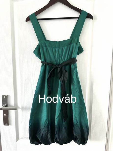Hodvábne šaty zoul  zelené ombré, s