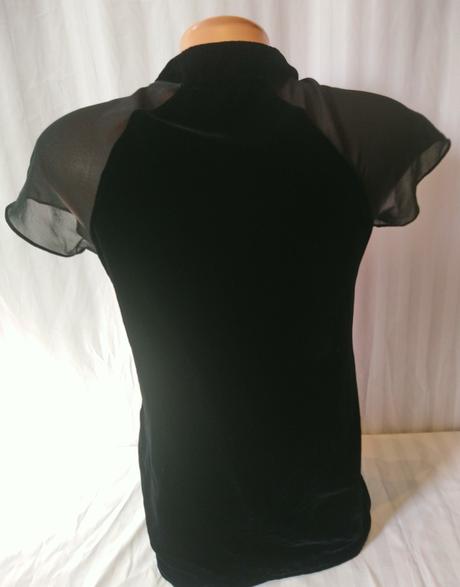 Dámsky čierny zamatový top, next, next,xs