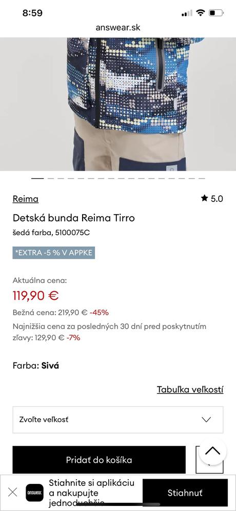 Reima tirro zimná lyžiarska bunda 158/164, reima,158