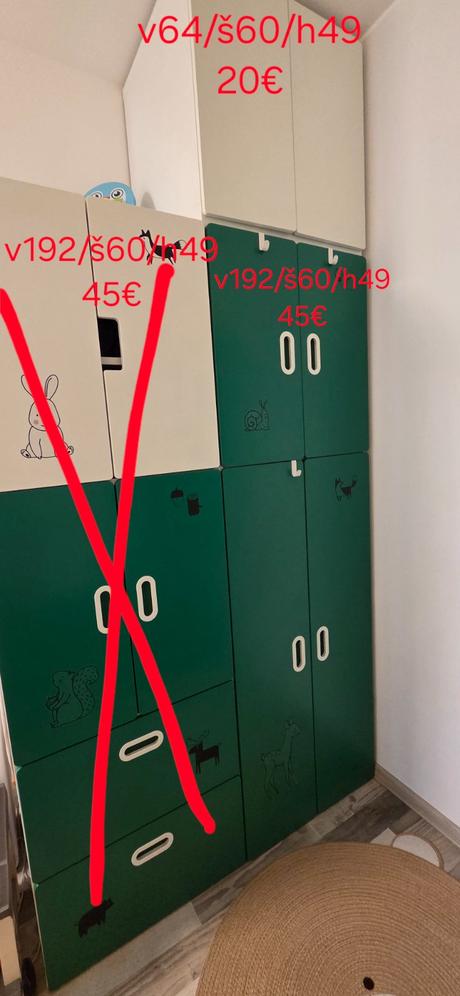 Ikea stuva skrine, skrinka a závesné policové skri, 