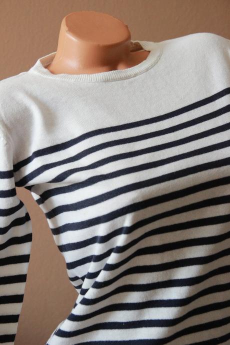 Bielo modrý bavlnený sveter h&m, xs, h&m,xs