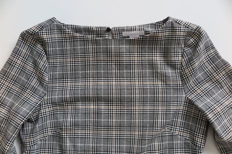 Elegantné kárované šaty s volánovými rukávmi, h&m,xs