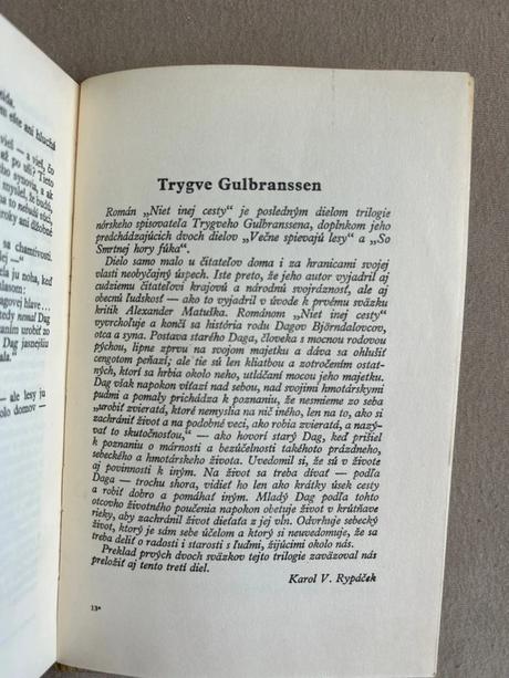 Niet inej cesty - trygve gulbranssen, 