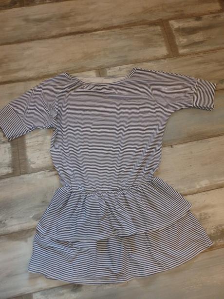 Modrobielo pásikavé letné šaty m/l, l