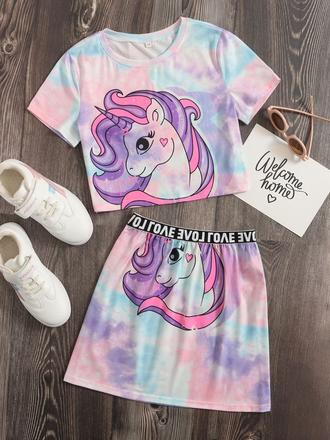 Komplet unicorn pre dievčatá, 122 - 152
