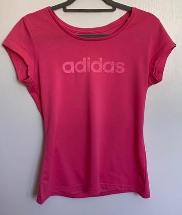 Adidas ružové tričko s nápisom, adidas,s