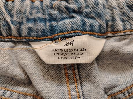 Asymetrická rifľová sukňa, h&m,170