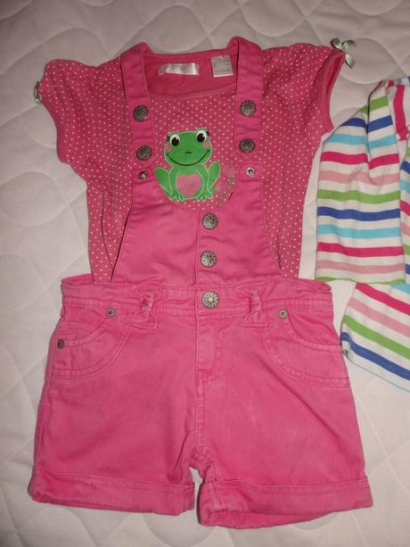 Kraťasky na traky+ 2ks tričko 3-4r., denim co,98