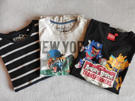 3 tričká s dlhým rukávom, c&a,158