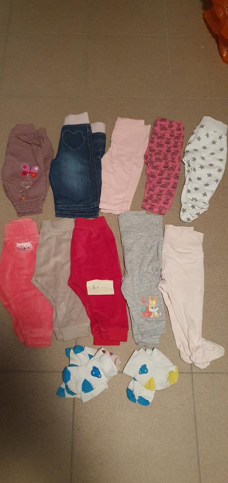 Tepláky, legíny, ponožky, veľ. 3-6 mes., 68