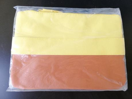 Trojfarebná kabelka do ruky - žltá - hnedá, 