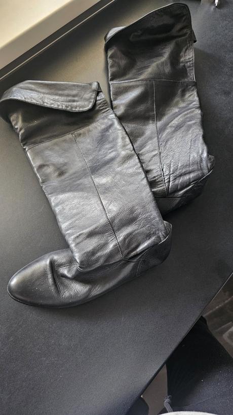 Celo kožené čižmy na rovnej podrážke, 39