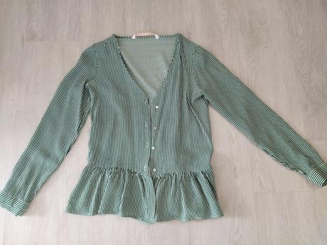 Paskovana blúzka s volánom., zara,xs