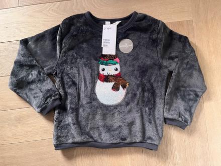 Plyšová mikina so snehuliakom, h&m,122