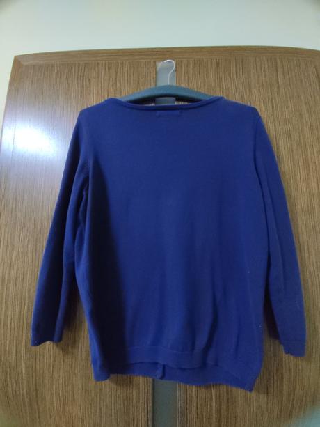 Modry tenky svetrik s 3/4 rukavom, znacka camaieu, camaieu,m