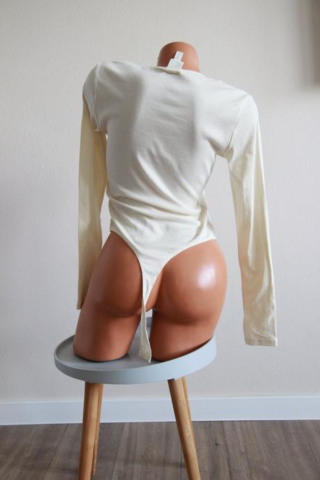 Krémový bavlnené body tričko h&m, m, h&m,m